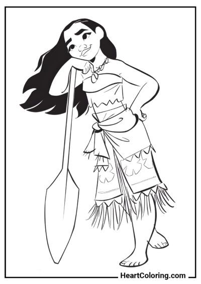 Moana sonhadora - Desenhos de Moana para Colorir