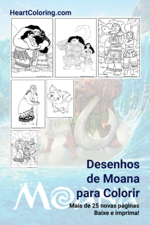 Desenhos para Colorir da Moana